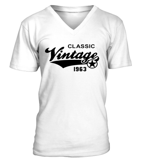 Vintage Classic 1963 Birthday Anniversary V-Neck T-shirt