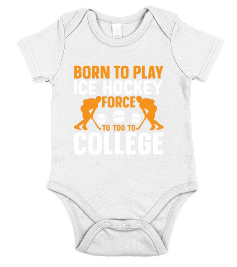 Born to play ice hockey Short Sleeve Baby One-Piece