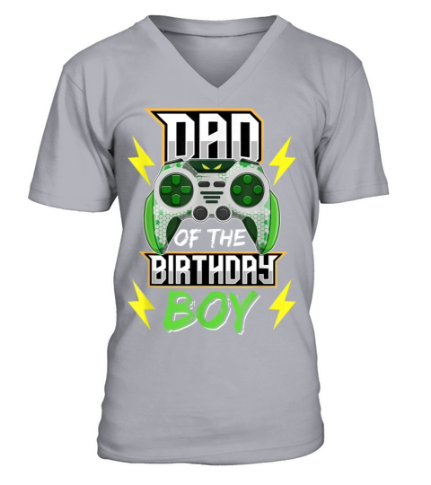 Dad of the Birthday Boy Video Game Birthday V-Neck T-shirt