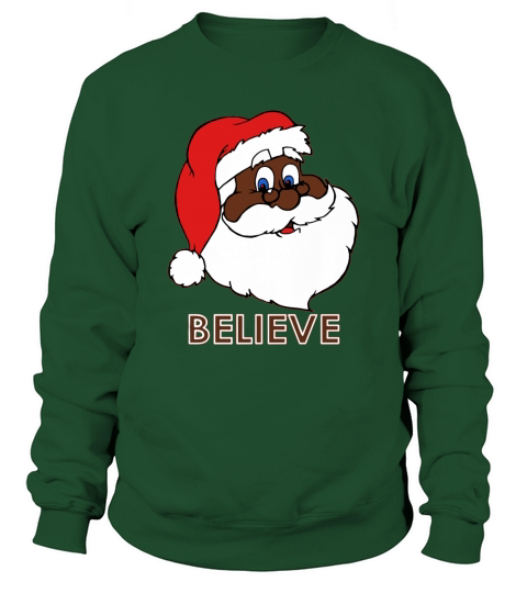 Merry Christmas Black Santa Claus Mens Xmas Sweatshirt Unisex