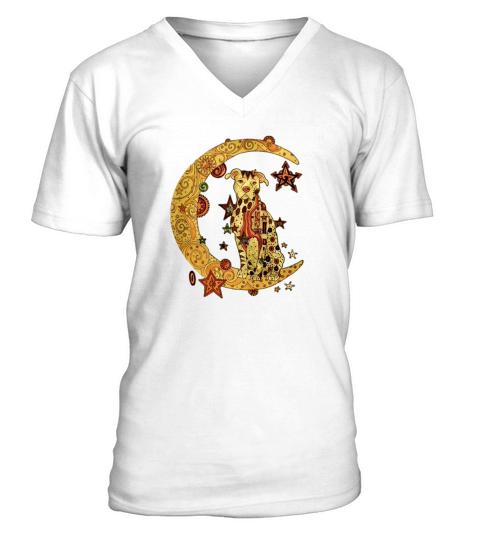 Pitbull Moon V-Neck T-shirt