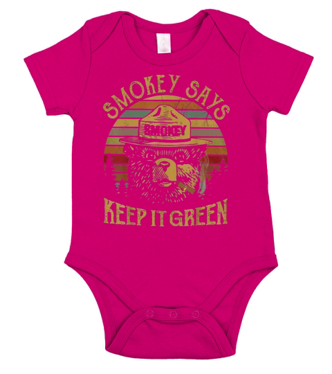 Smokey Says Keep It Green The Bear Short Sleeve Baby One-Piece