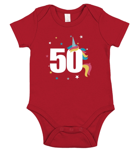 unicorn birthday  50th birthday black Short Sleeve Baby One-Piece