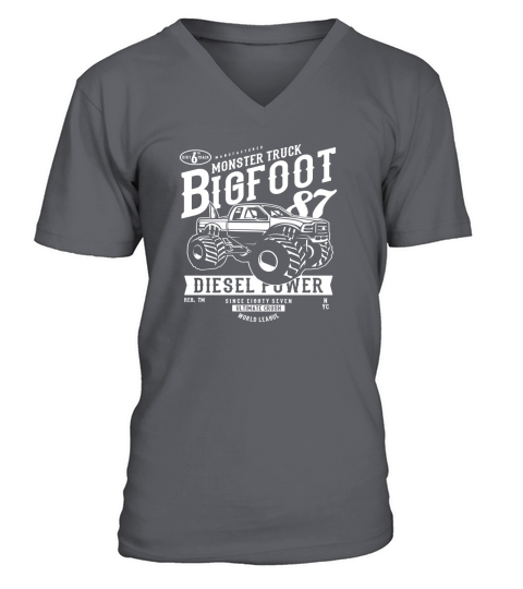 Monster truck Bigfoot T-shirt Vintage Graphic Design Shirt V-Neck T-shirt