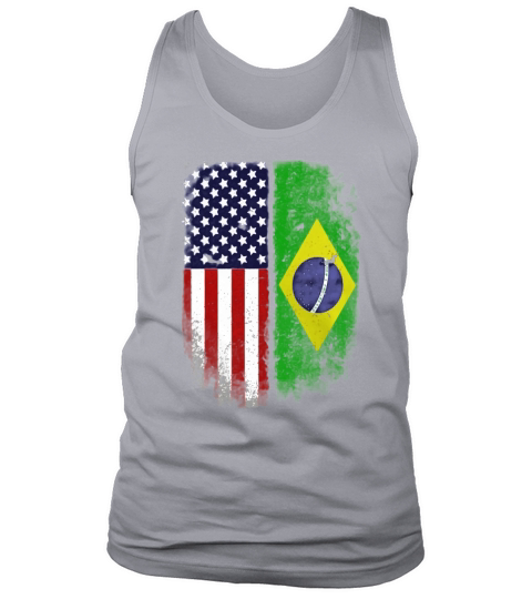 Brazilian American Flag T-shirt Brazil Pride Heritage Tee Tank Top Unisex