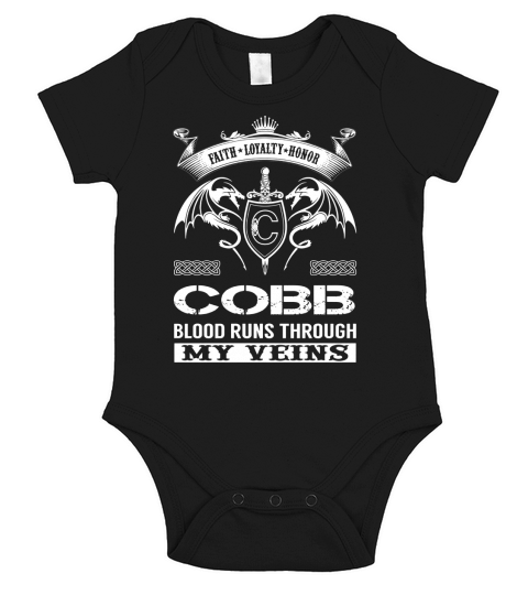 COBB Last Name, Surname Tshirt Short Sleeve Baby One-Piece