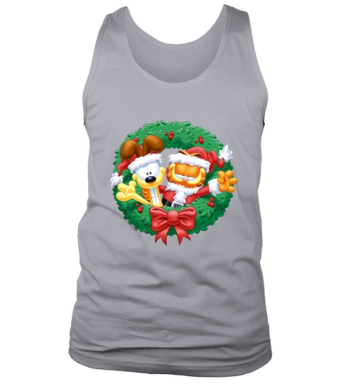 Garfield Christmas Wreath sweater Tank Top Unisex