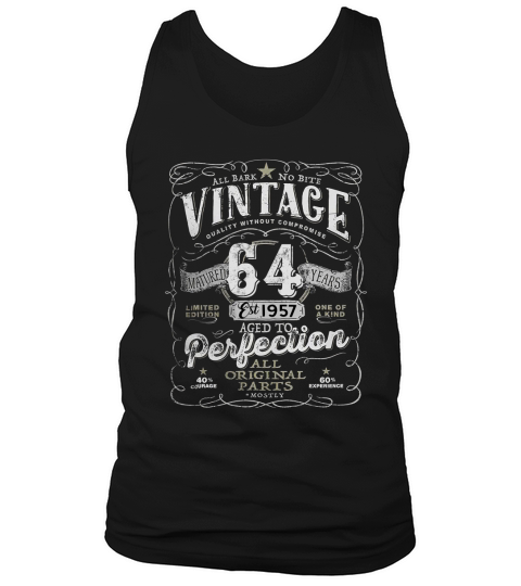 Vintage 64 Years Old Est 1957 Classic Birthday 2021 Gift Tank Top Unisex