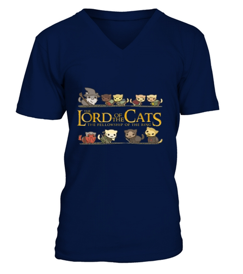 Lord Of The Cats Cat Rings Lover shirt V-Neck T-shirt