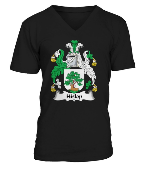 Hislop Family Crest British Family Crests V-Neck T-shirt