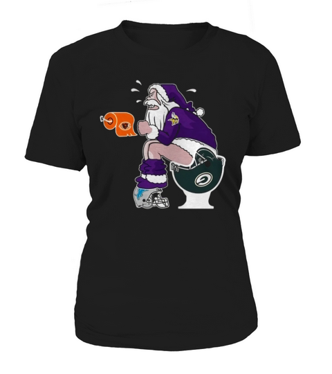 Merry Christmas Minnesota Vikings vs Detroit Lions Chicago Bears Green Bay Packers Santa claus shirt Women's T-Shirt