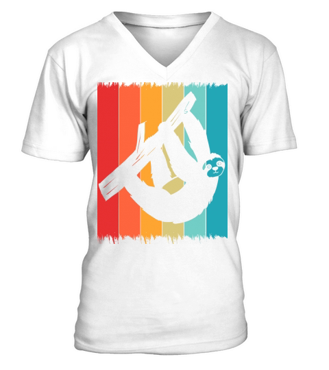 Retro sloth V-Neck T-shirt