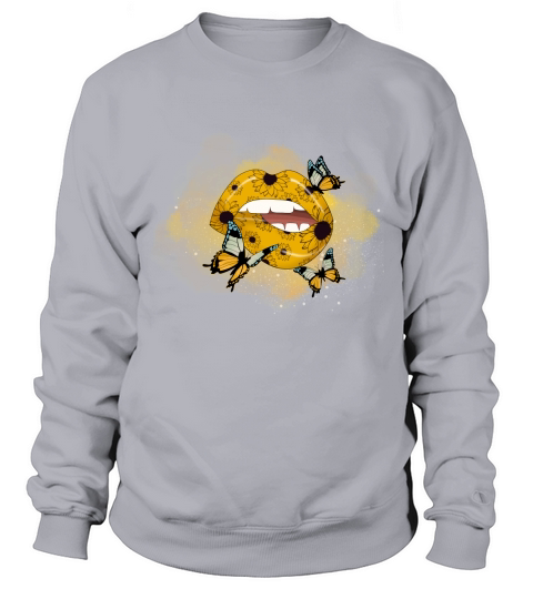 Butterfly Sunflower lips sublimation Sweatshirt Unisex