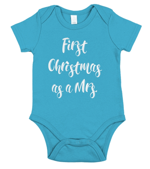 First Christmas as a Mrs. - Newlywed Christmas Shirt Short Sleeve Baby One-Piece