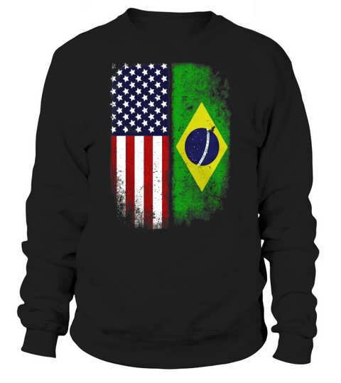 Brazilian American Flag T-shirt Brazil Pride Heritage Tee Sweatshirt Unisex