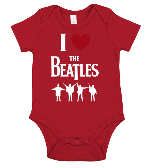 I love The Beatles Short Sleeve Baby One-Piece