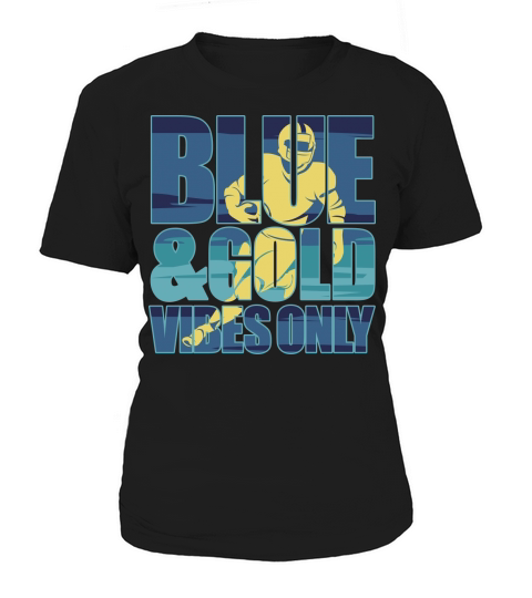 Blue and Gold Game Day Football SVG Women's T-Shirt