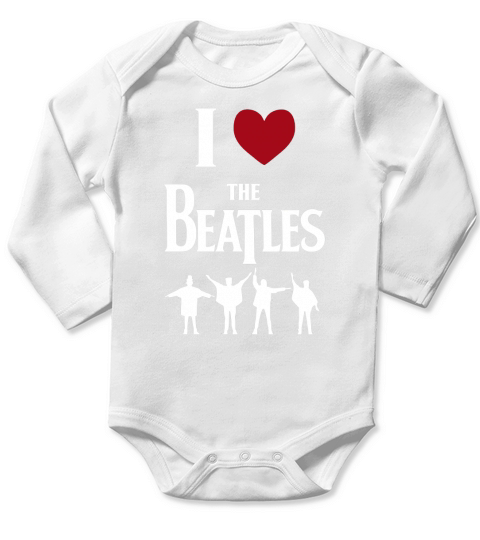 I love The Beatles Long Sleeve Baby One-Piece
