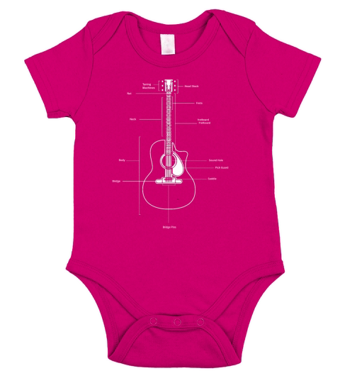 guitar diagram Short Sleeve Baby One-Piece