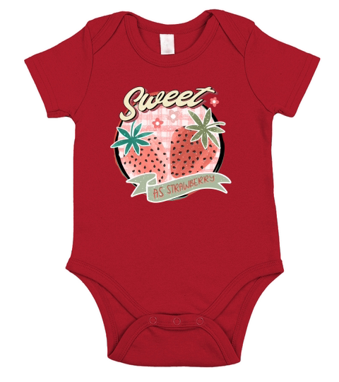 Sweet as strawberry sublimation Short Sleeve Baby One-Piece