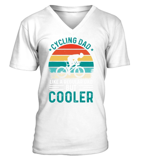 Cycling Dad Fathers Day T Shirt Design V-Neck T-shirt