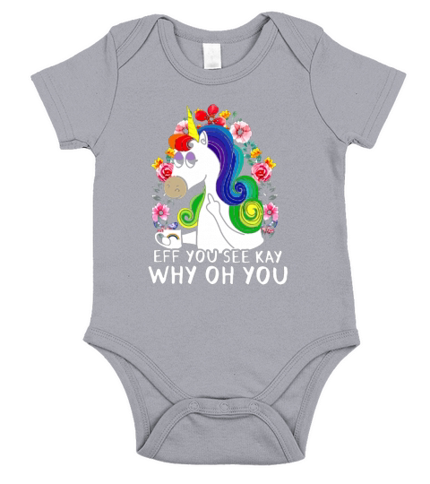 EFF SIE SEHEN KAY Warum oh du Rainbow Unicorn Short Sleeve Baby One-Piece