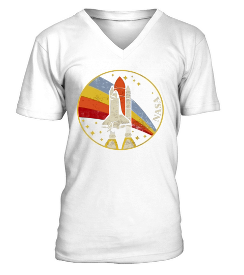 NASA Shuttle Launch Into Rainbow T-Shirt V-Neck T-shirt
