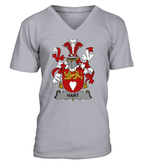 Hart Family Crest Irish Family Crests II - Unisex Long Sleeve V-Neck T-shirt