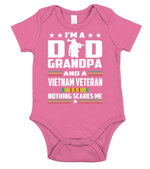 I’m a dad grandpa and a Vietnam veteran nothing scares me - Coffee Mug (colored) Short Sleeve Baby One-Piece