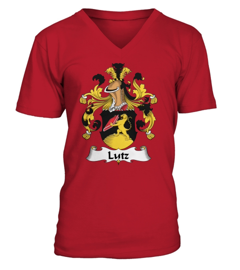 Lutz Family Crest German Family Crests V-Neck T-shirt