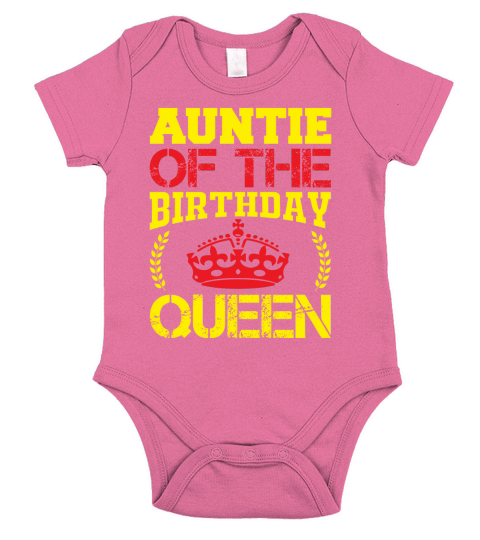 Auntie of the birthday queen Short Sleeve Baby One-Piece