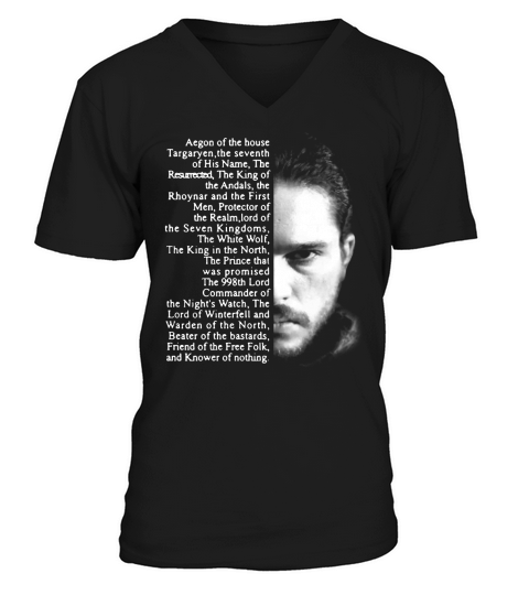 Jon Snow Aegon of the house Targaryen shirt hoodie tank top V-Neck T-shirt