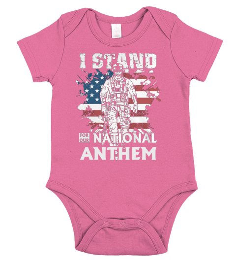 I Stand For Our National Anthem Short Sleeve Baby One-Piece