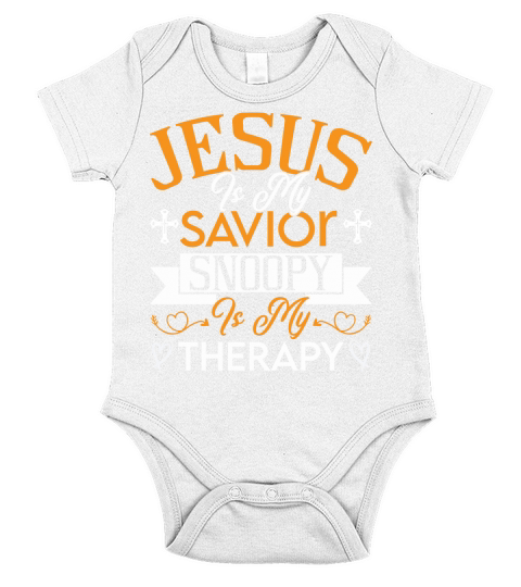 Jesus Is My Savior Snoopy 1 Short Sleeve Baby One-Piece