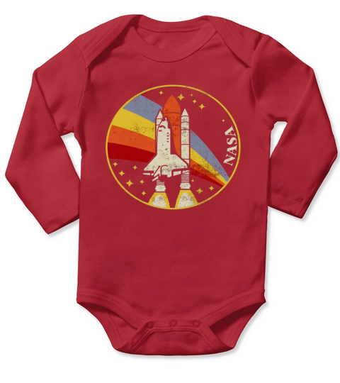 NASA Shuttle Launch Into Rainbow T-Shirt Long Sleeve Baby One-Piece