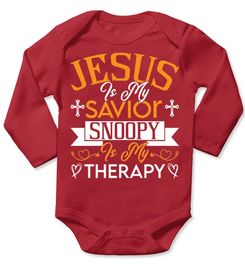 Jesus Is My Savior Snoopy 1 Long Sleeve Baby One-Piece