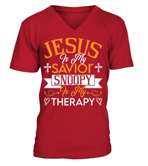 Jesus Is My Savior Snoopy 1 V-Neck T-shirt