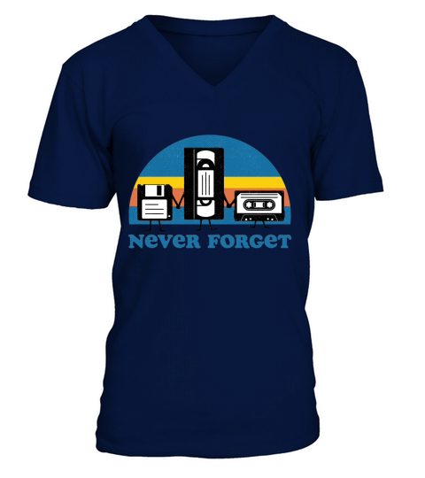 Never Forget Floppy Disk Cassette Tape shirt V-Neck T-shirt