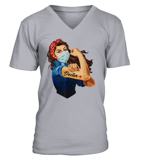 Face Mask Strong Doctor Surgical Health Warrior Lover T-Shirt V-Neck T-shirt