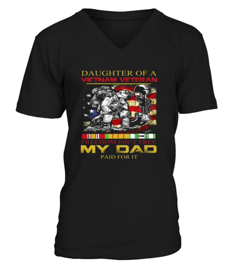 Proud Daughter Of A Vietnam Veteran Us V-Neck T-shirt