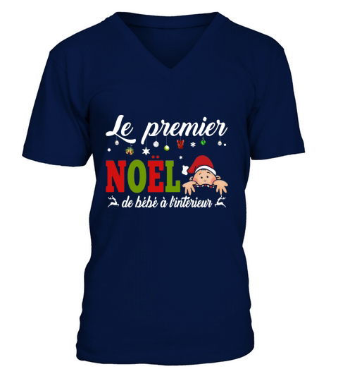 Le premier Noel de bebe a linterieur shirt - Baby Onesie V-Neck T-shirt