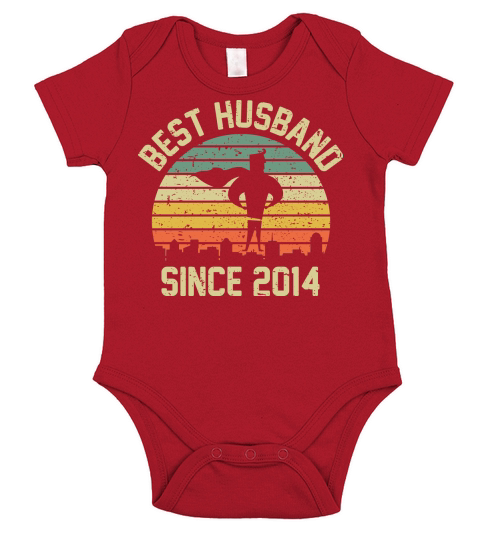 Wedding Anniversary Best Husband SINCE 2014 Short Sleeve Baby One-Piece