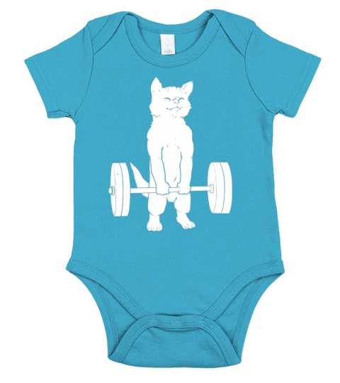Powerlifting  Cat Deadlift Powerlifting  Mens Premium TShirt Short Sleeve Baby One-Piece