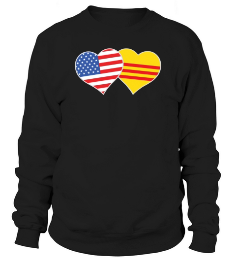 Vietnamese American Flag USA South Vietnam Flag Heart Sweatshirt Unisex