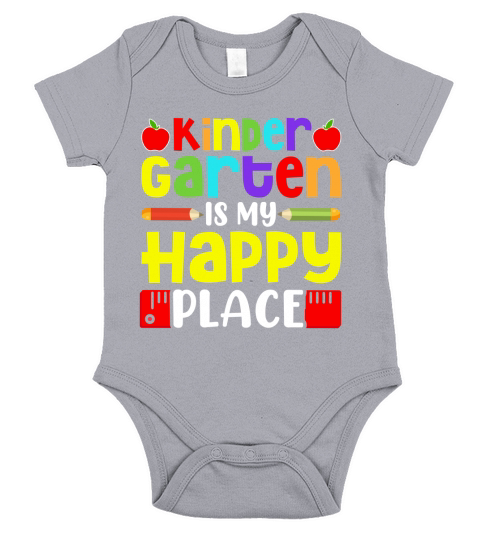 Kindergarten is My Happy Place 2 Short Sleeve Baby One-Piece