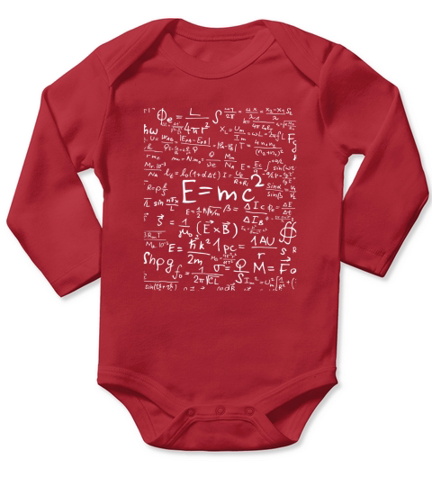 E=MC2 Energy Mass Speed of Light Theory Physics Relativity Long Sleeve Baby One-Piece