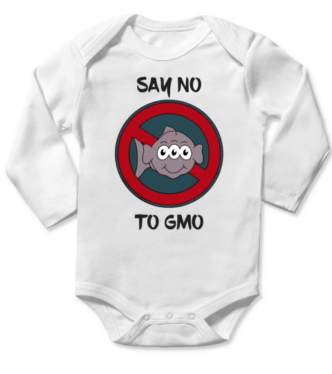 GMO Three Eyed Fish Long Sleeve Baby One-Piece