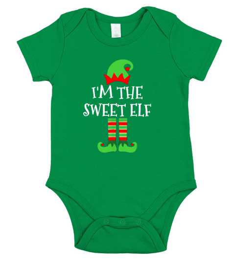 Beautiful I’m The Sweet Elf Matching Family Group Christmas sweater Short Sleeve Baby One-Piece