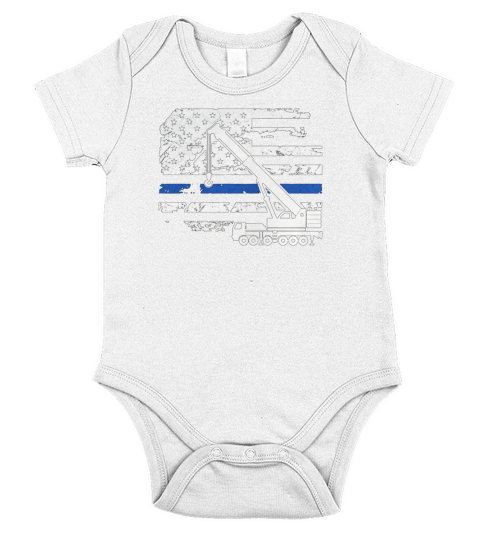 Crane Operator Flag Shirt  Mens TShirt Short Sleeve Baby One-Piece