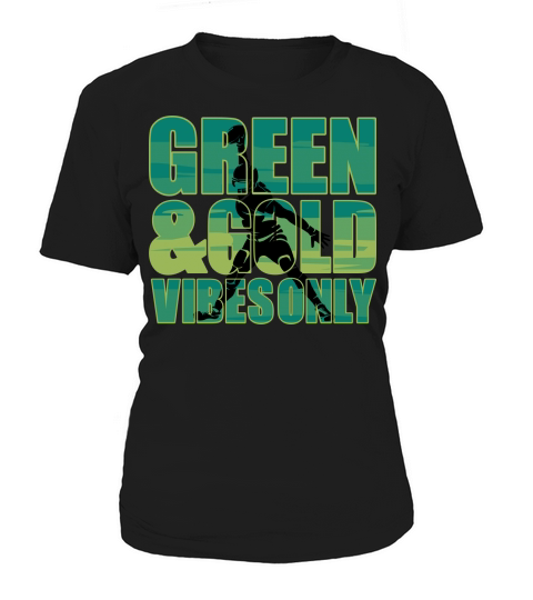 Green and Gold Game Day Football SVG Women's T-Shirt